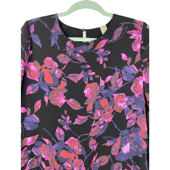 Allison Joy Evereve Floral Ruffle Dress Small Oversized Tunic Flounce Romantic - Picture 3 of 10